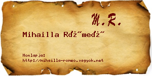 Mihailla Rómeó névjegykártya